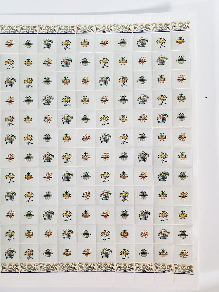 Dollhouse Delft Wall Tiles Fruit Embossed Heavy Card 1:12 Scale Kitchens World Model