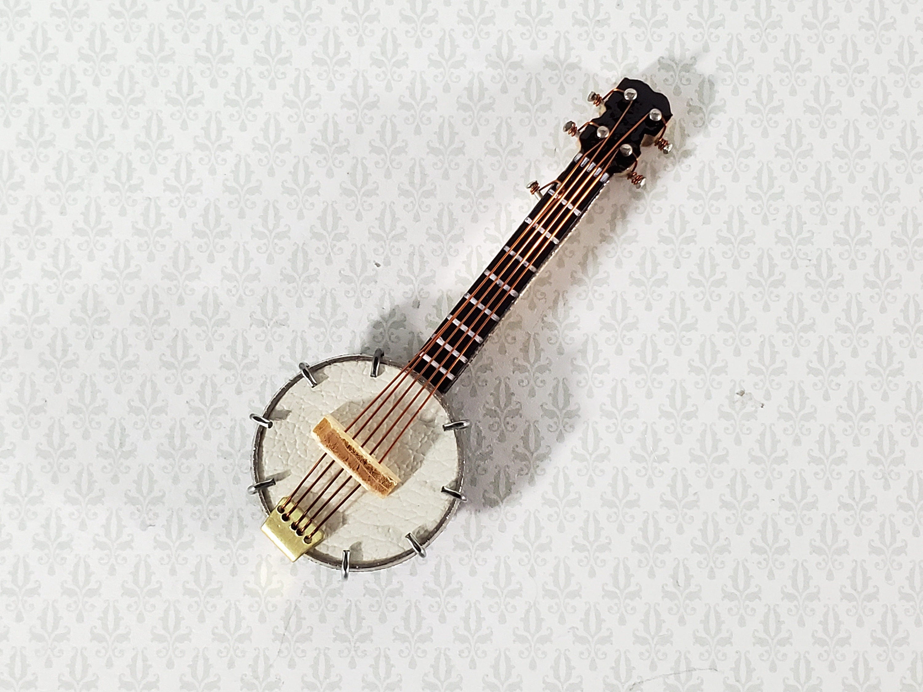 Vaguelly Mini Banjo Model - Wooden Decorative Tabletop Ornament With Storage Box