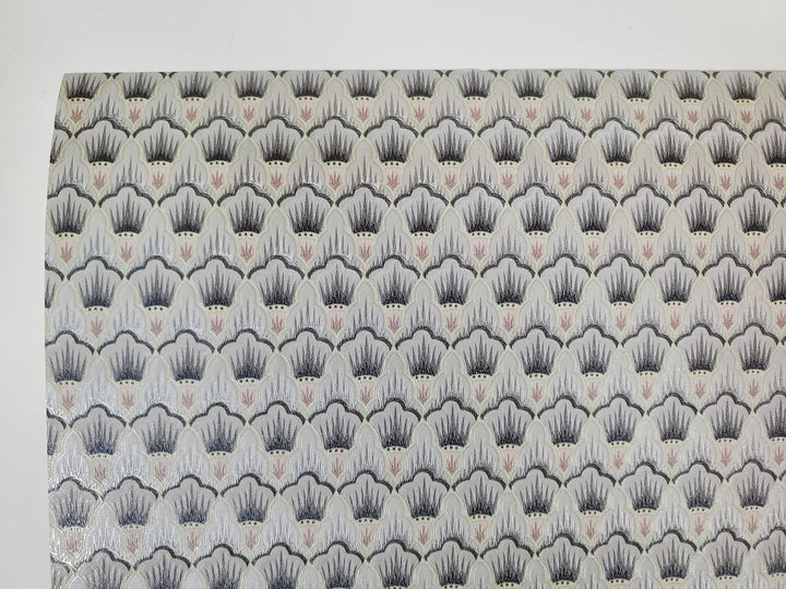 Dollhouse Wallpaper Embossed 3 Pieces Art Deco Silver Gray 20.5 "x 10.5" 1:12 Scale