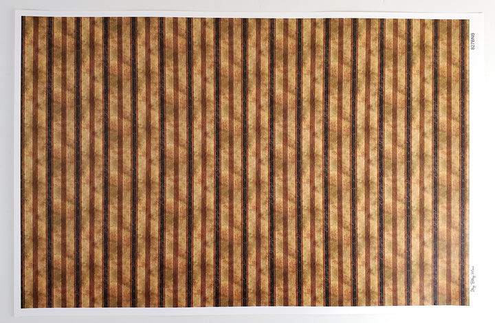Dollhouse Wallpaper Striped Black Gold Darker 1:12 Scale Itsy Bitsy Miniatures