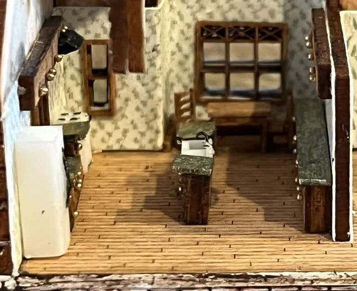 1:144 Scale Dollhouse KIT Tiny Ranch House 6 Room Home Includes Greenery - Miniature Crush