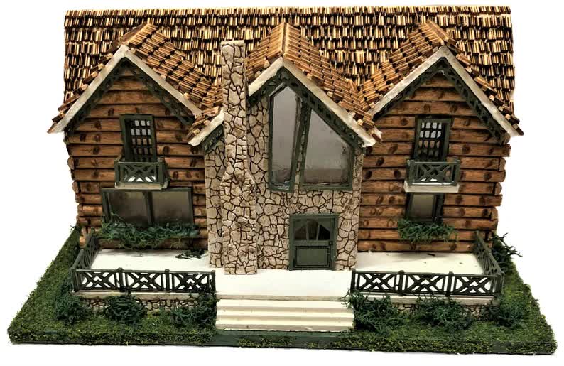 1:144 Scale Dollhouse KIT Tiny Vacation Lodge Home Log Home or Siding Option - Miniature Crush