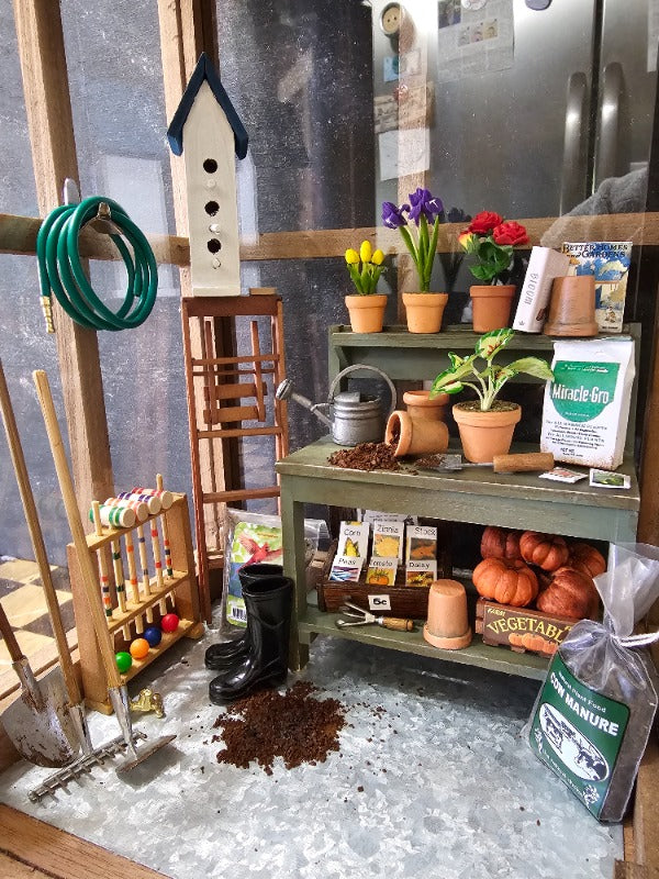 User Image Review showing a detailed garden shed filled with colorful items