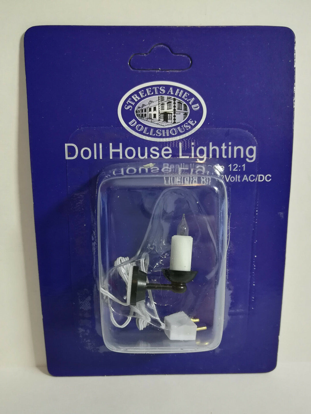 Dollhouse Miniature Black Single Candle Sconce 12 Volt w/Plug 1:12 Victorian