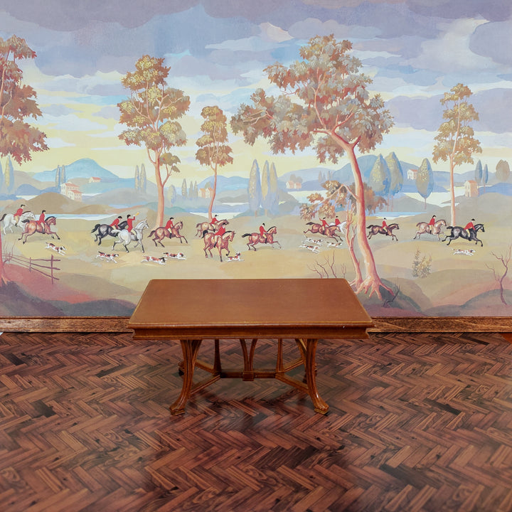 Dollhouse Wallpaper The Hunt Mural MiniGraphics 1:12 Scale Horses & Dogs