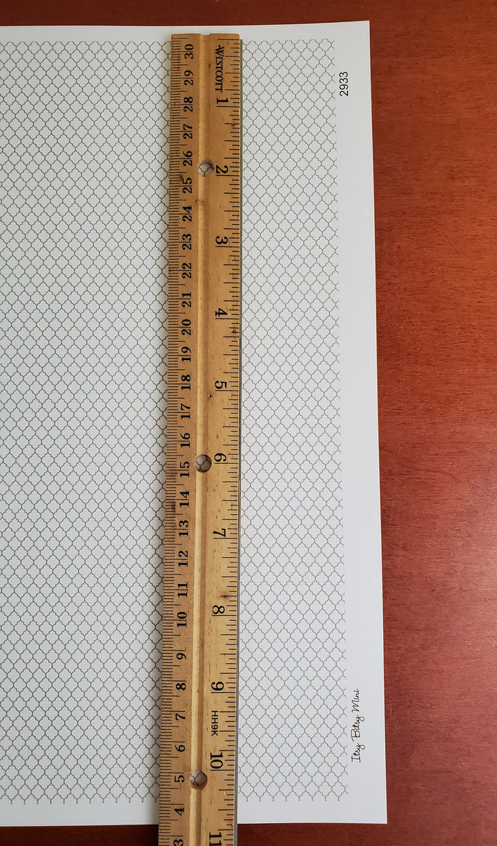 Dollhouse Tile Wallpaper or Flooring Trellis White Gray 1:12 Scale Itsy Bitsy Miniature