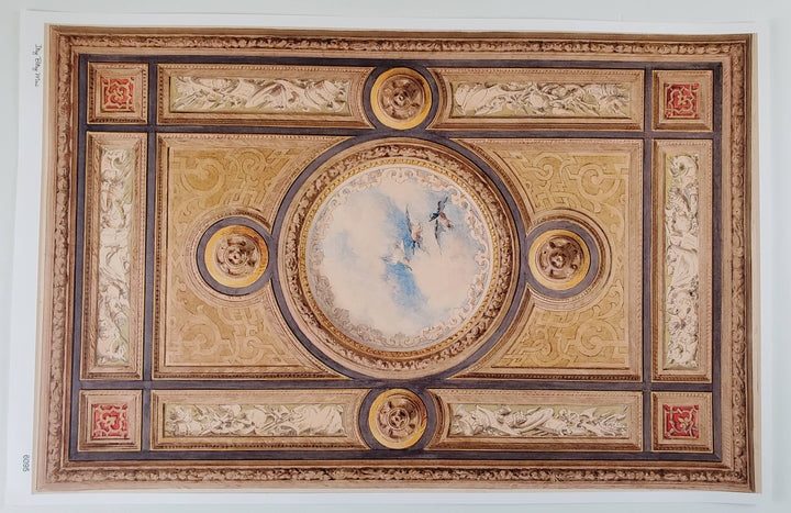 Dollhouse Ceiling Mural Wallpaper Sky Ducks Painted Victorian 1:12 Scale Itsy Bitsy