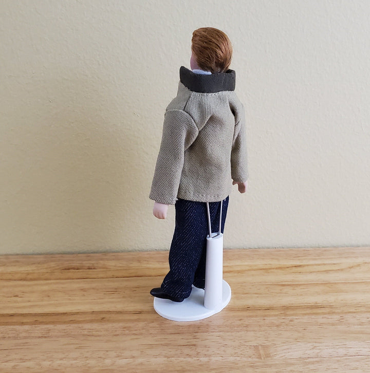 Dollhouse Miniature Man Modern Doll Porcelain Dad Father 1:12 Scale Poseable