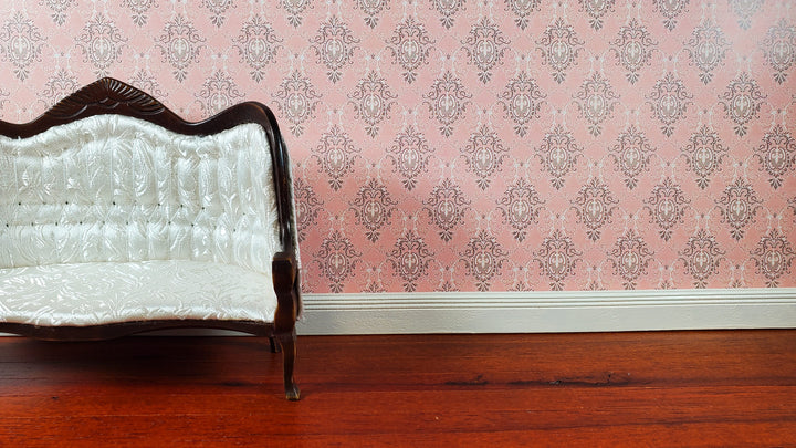 Dollhouse Wallpaper Peachy Pink Victorian 1:12 Scale Miniature by Itsy Bitsy