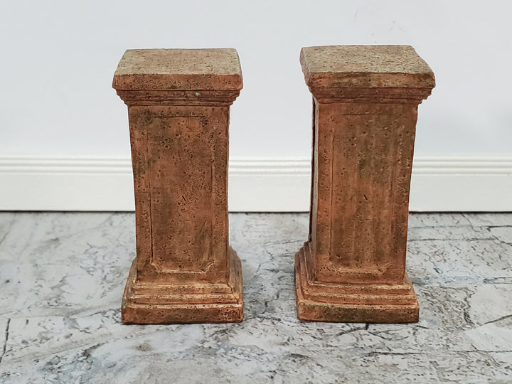 Dollhouse Pedestal for Plants Ferns Decoration Aged Terra Cotta 1:12 Scale or Fairy Garden