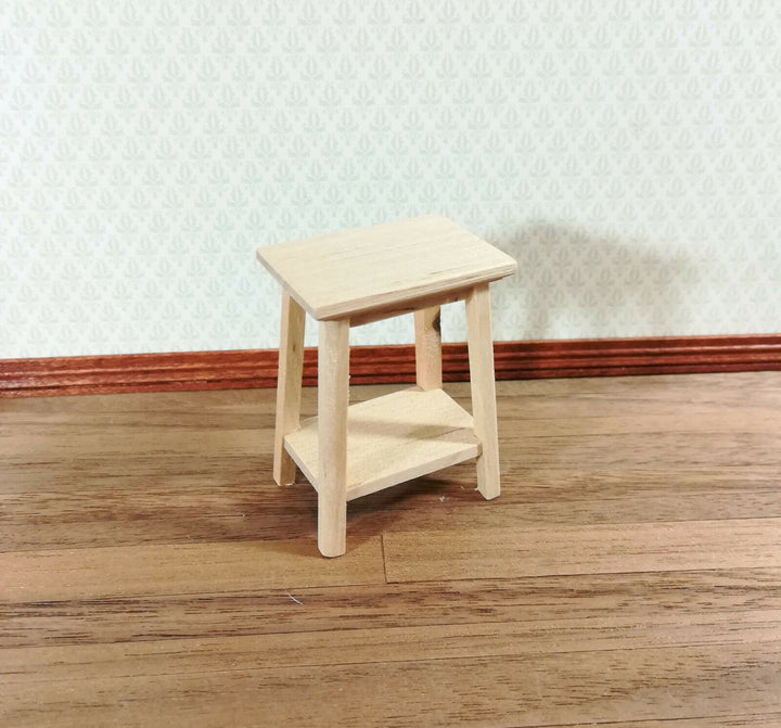 Dollhouse Miniature Unfinished Fern or Plant Stand Side Table 1:12 Scale