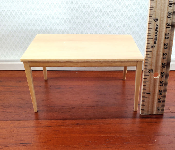 Dollhouse Modern Table Kitchen Dining Room Light Oak Finish 1:12 Scale Furniture
