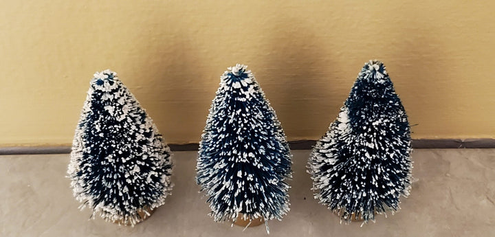 3 Small Evergreen Trees Topped with Snow 2" Tall Miniature Christmas Tree Model - Miniature Crush