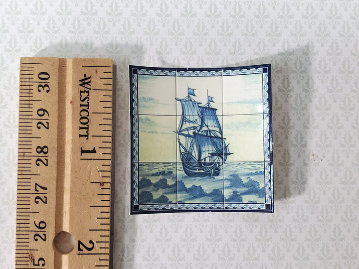 Dollhouse Small Wall "Tiles" Embossed Paper Tall Ship Nautical 1:12 Scale by World Model