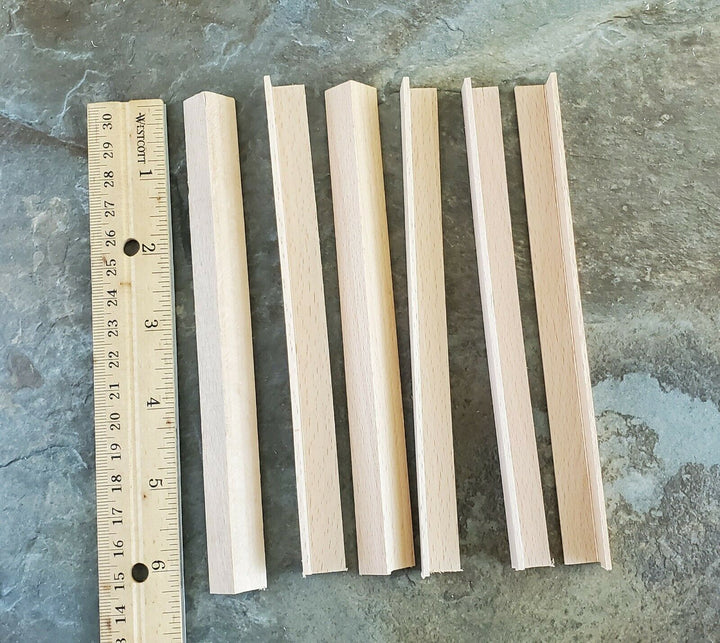 Dollhouse Miniatures 6" Pieces x6 Corner Trim Molding 1/2" x 1/2" x 6" - 70296