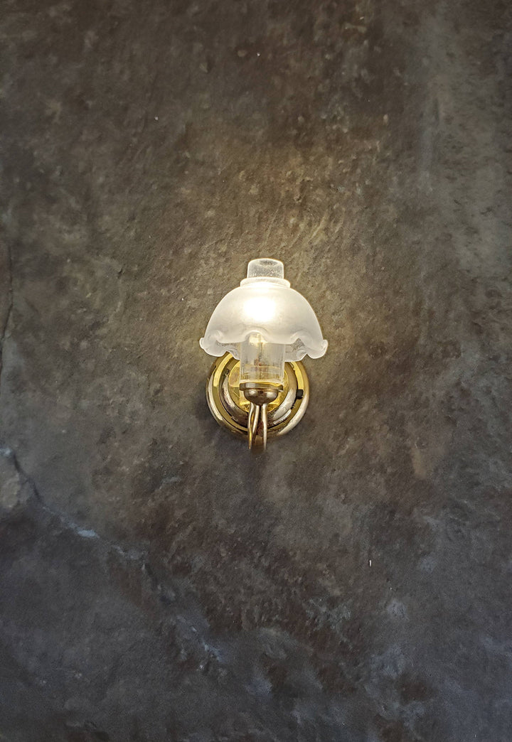 Dollhouse Miniature Battery Light Single Flower Wall Sconce 1:12 Scale