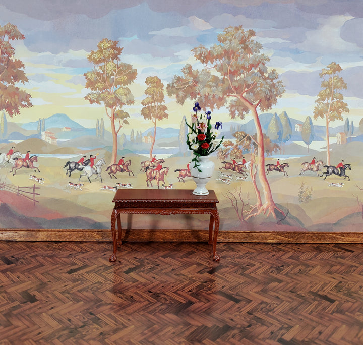 Dollhouse Wallpaper The Hunt Mural MiniGraphics 1:12 Scale Horses & Dogs