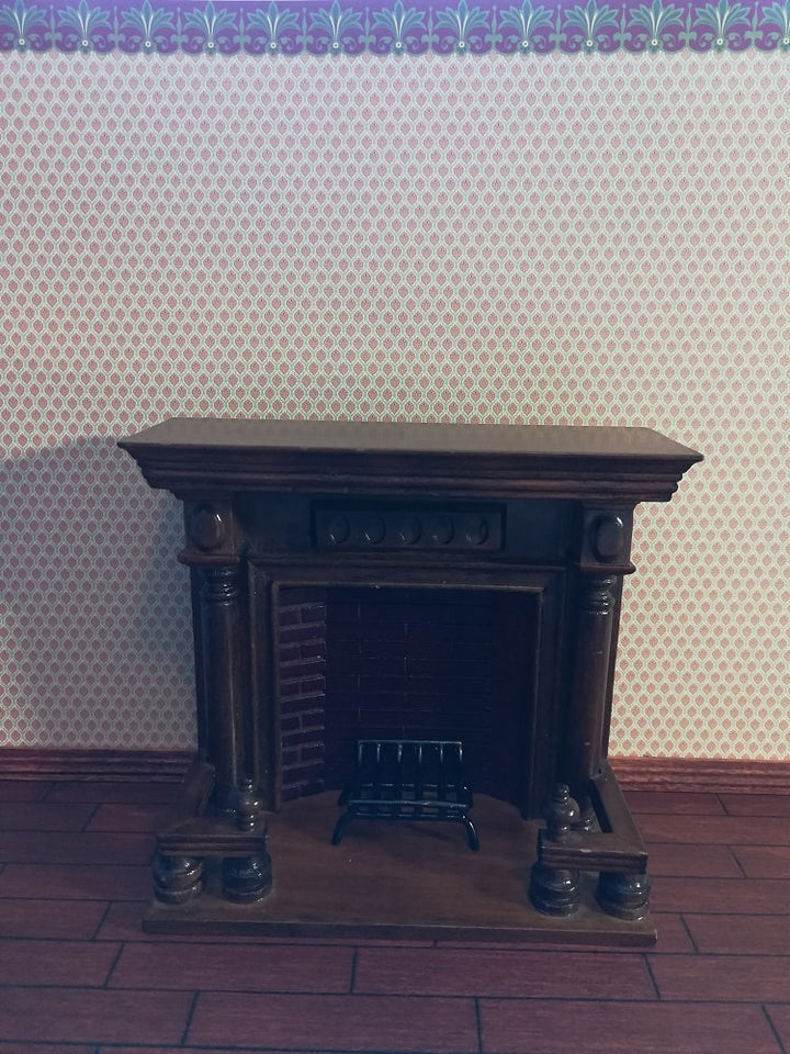 Dollhouse Miniature Wallpaper Brodnax Victorian Green Maroon "Medallion" 1:12