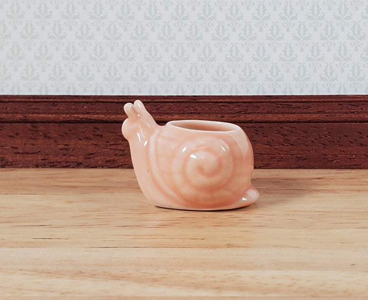 Dollhouse Snail Planter Ceramic 1:12 Scale Miniature Garden Pot for Plants