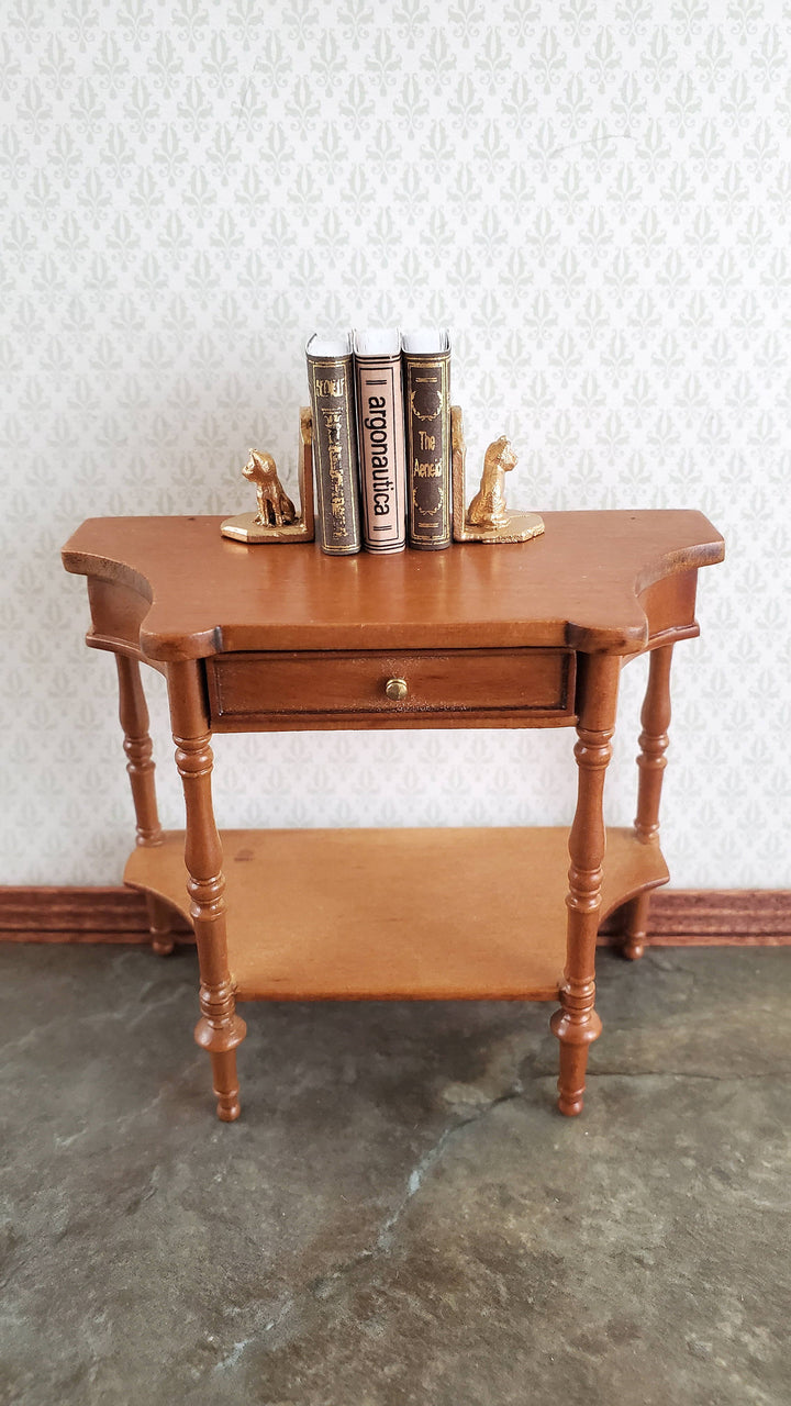 Dollhouse Miniature Kitty Cat Bookends Metal Gold Finish 1:12 Scale Accessory