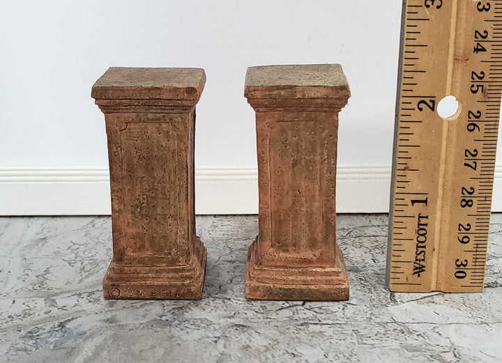 Dollhouse Pedestal for Plants Ferns Decoration Aged Terra Cotta 1:12 Scale or Fairy Garden