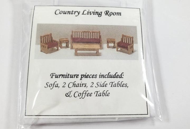 Dollhouse 1:144 Scale Furniture KIT DIY Country Living Room Set Sofa Chairs +