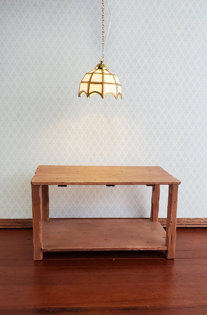 Dollhouse Miniature Battery Light Hanging Ceiling White Gold 1:12 Scale