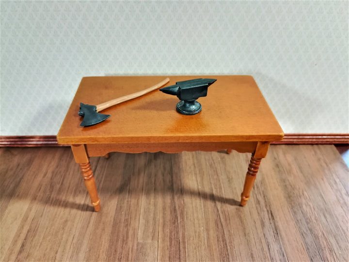 Dollhouse Miniature Anvil Black Metal Matte Black Finish 1:12 Scale