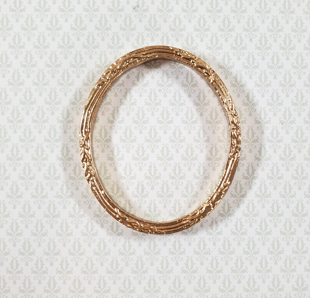 Dollhouse Oval Miniature Picture Frame Gold for Paintings Medium Size