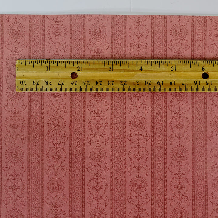 Dollhouse Wallpaper Dark Mauve x3 Sheets "Sheraton Rose" 1:12 Scale Miniature