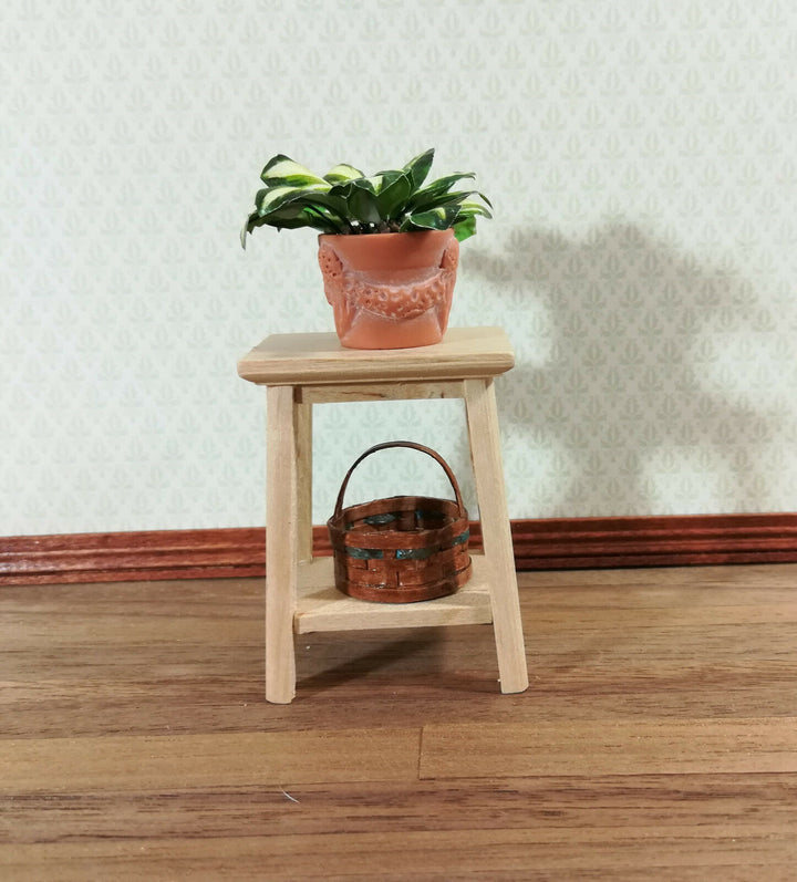 Dollhouse Miniature Unfinished Fern or Plant Stand Side Table 1:12 Scale