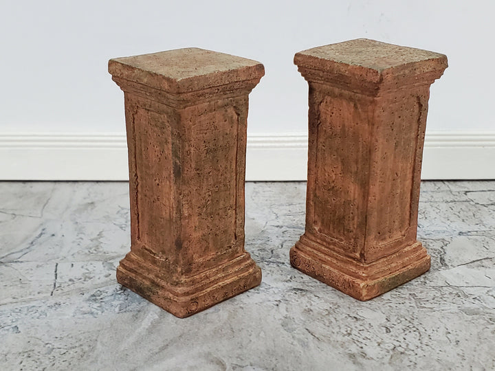 Dollhouse Pedestal for Plants Ferns Decoration Aged Terra Cotta 1:12 Scale or Fairy Garden