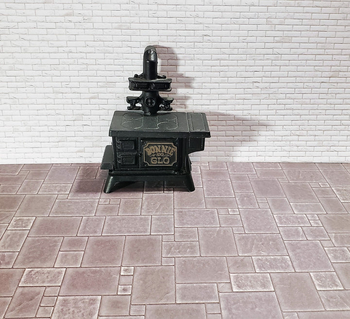 Dollhouse White Brick Weathered Aged Embossed Card 1:12 Scale Wallpaper