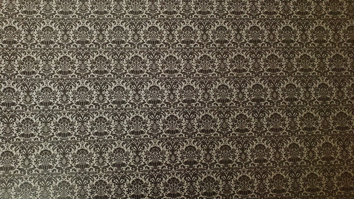 Dollhouse Wallpaper Damask Black on Gray Victorian 1:12 Itsy Bitsy Miniatures