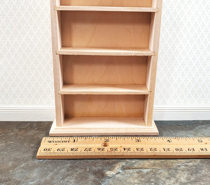 Dollhouse Bookcase Bookshelf Curved Top 1:12 Scale Furniture Unpainted Wooden