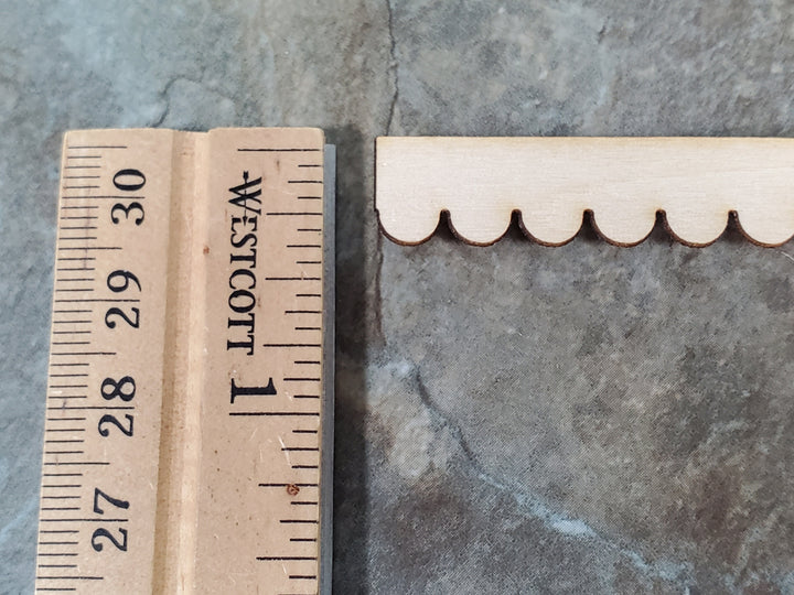 Dollhouse Scalloped Trim Victorian Style 4 Pieces 3/8" x 17" - Thin 1/32" for Overlapping