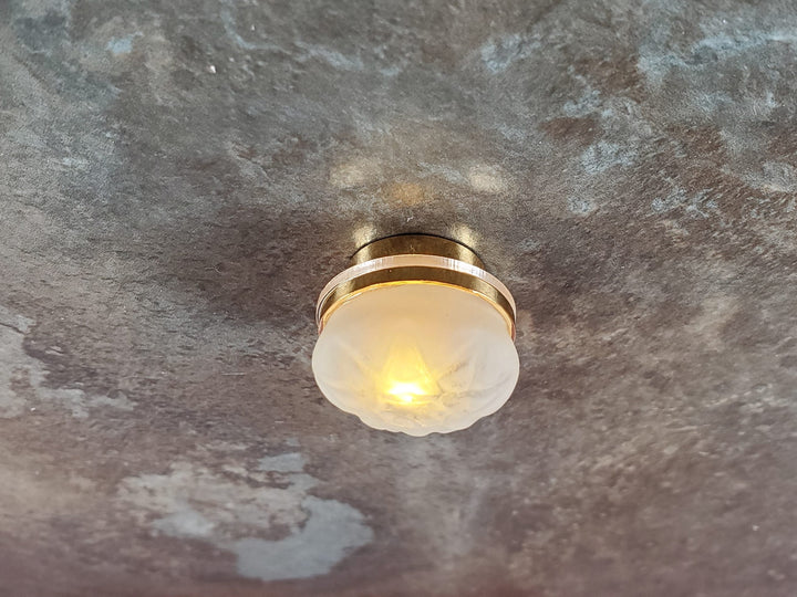 Dollhouse Ceiling Light Small Round Battery Operated 1:12 Scale Houseworks 2338