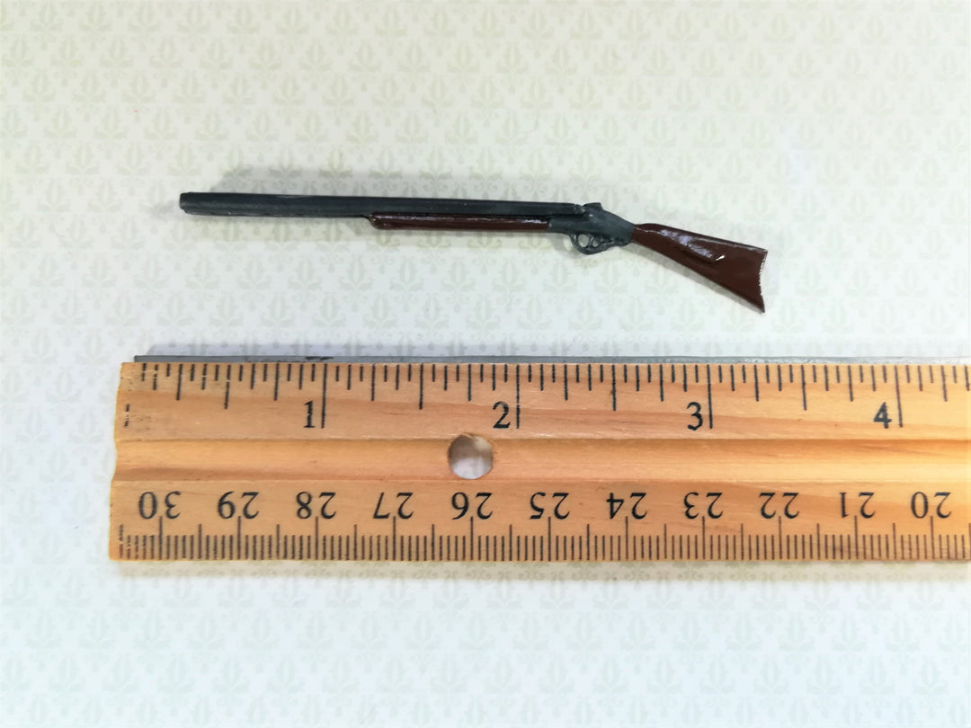 Dollhouse Miniature Shotgun Double Barrel 1:12 Scale Painted Metal 3"