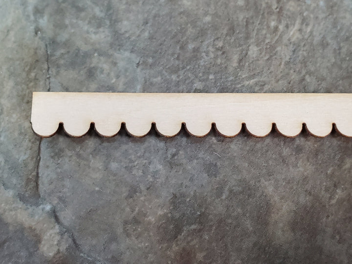 Dollhouse Scalloped Trim Victorian Style 4 Pieces 3/8" x 17" - Thin 1/32" for Overlapping