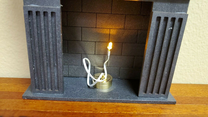 Dollhouse Miniature Battery Light Bulb RED on String for Fireplace 1:12