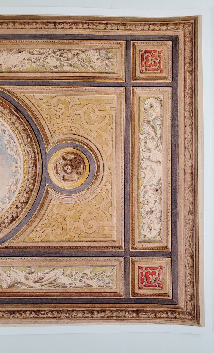 Dollhouse Ceiling Mural Wallpaper Sky Ducks Painted Victorian 1:12 Scale Itsy Bitsy