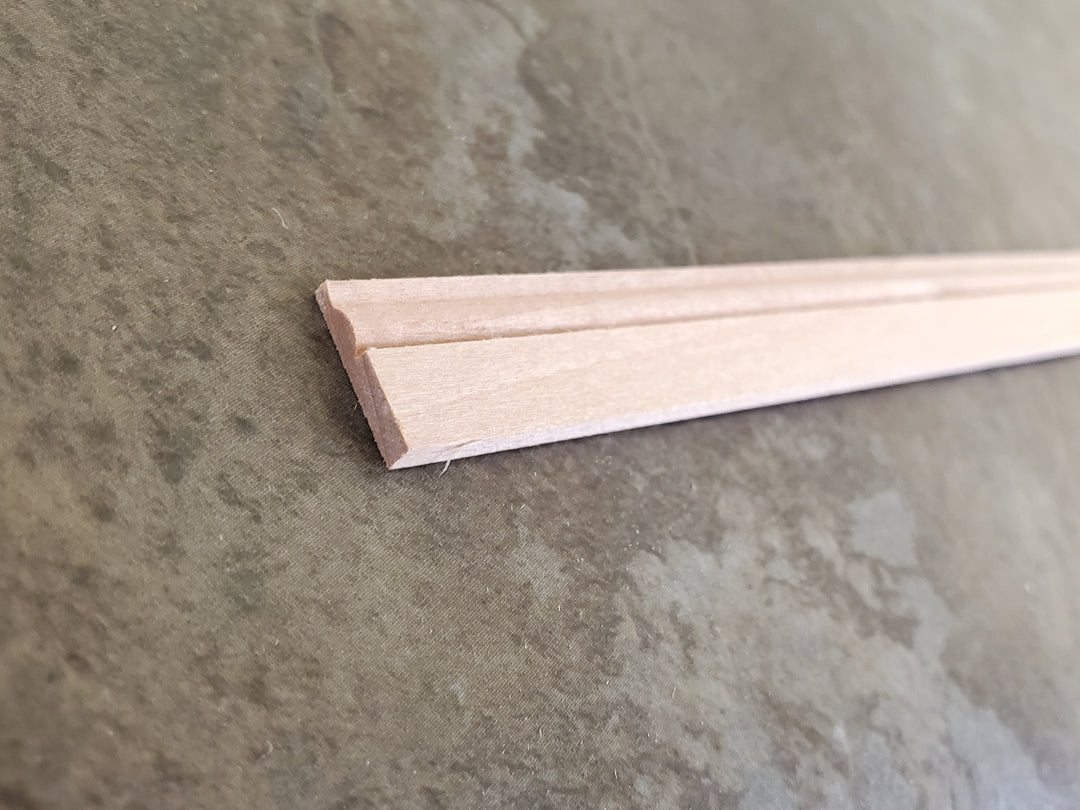 Dollhouse Baseboard Trim Molding 15mm x 45cm long 1:12 Scale Skirting