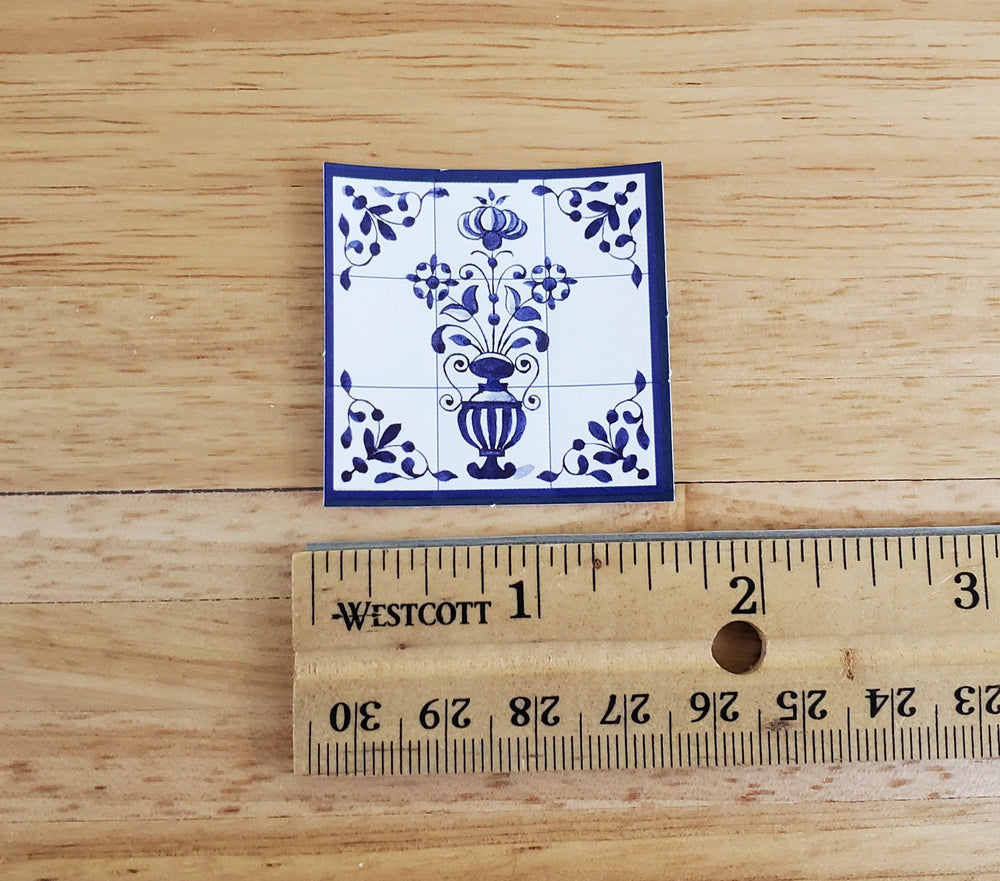 Dollhouse Miniature Wall "Tiles" Embossed Paper Delft Flower Kitchen 1:12 Scale by World Model
