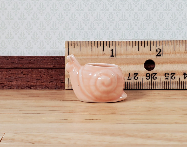 Dollhouse Snail Planter Ceramic 1:12 Scale Miniature Garden Pot for Plants