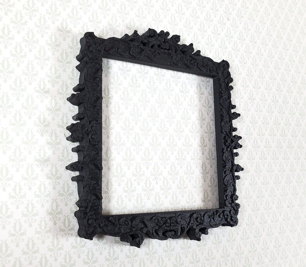 Dollhouse Miniature Picture Frame Black Victorian Style 1:12 Scale MC206