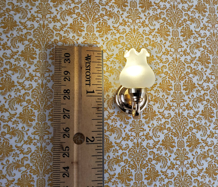 Dollhouse Miniature LED Battery Light Single Tulip Sconce 1:12 Scale