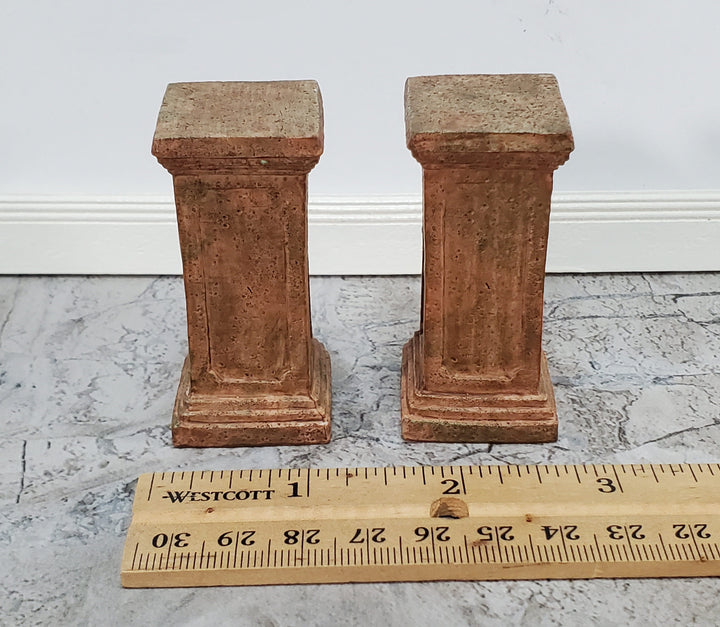 Dollhouse Pedestal for Plants Ferns Decoration Aged Terra Cotta 1:12 Scale or Fairy Garden