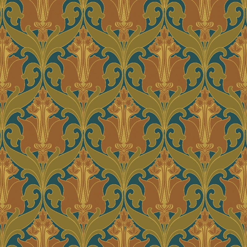 Dollhouse Wallpaper Kingsbury Art Nouveau Bradbury & Bradbury 1:12 Scale