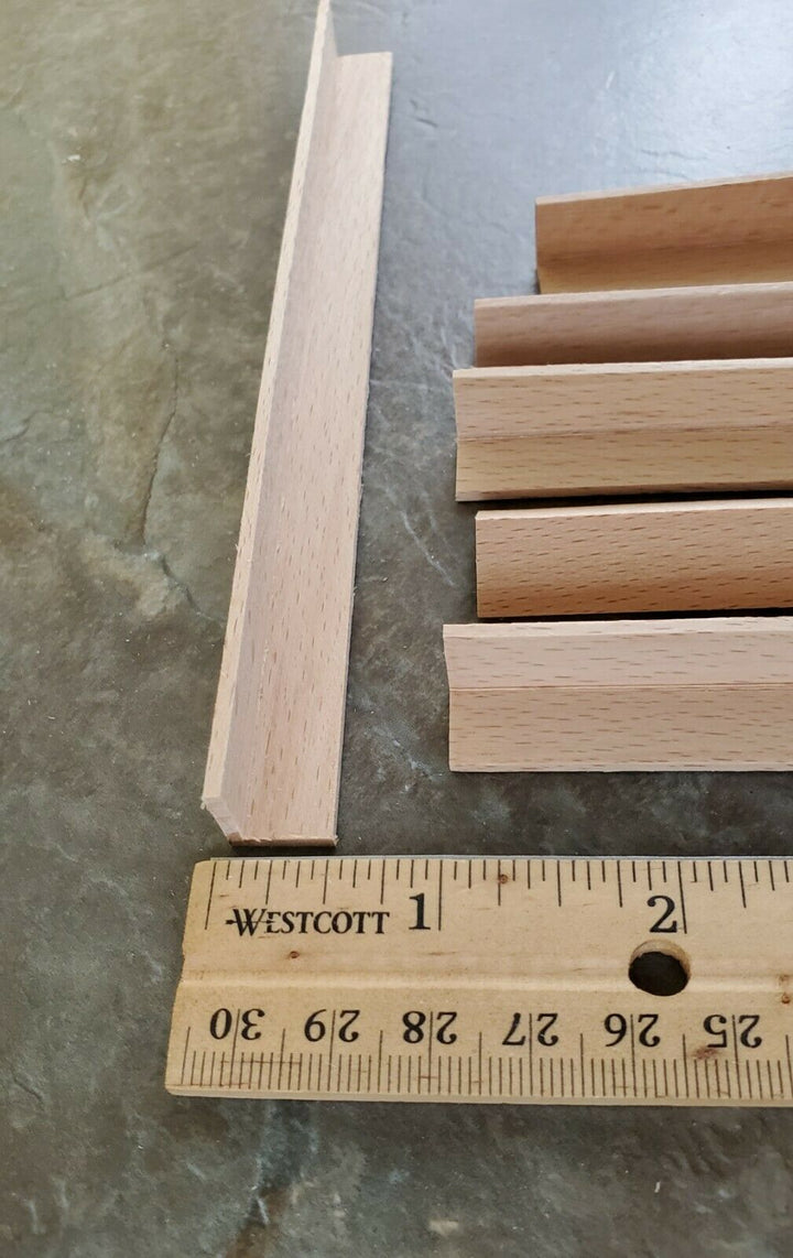 Dollhouse Miniatures 6" Pieces x6 Corner Trim Molding 1/2" x 1/2" x 6" - 70296