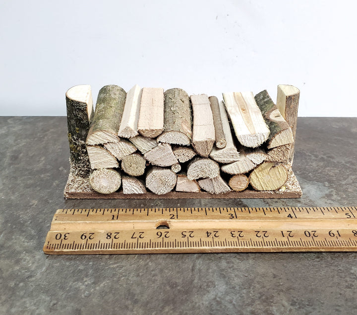 Miniature Stack of Split Logs Kindling for Fireplace Firewood Pile Fairy Garden